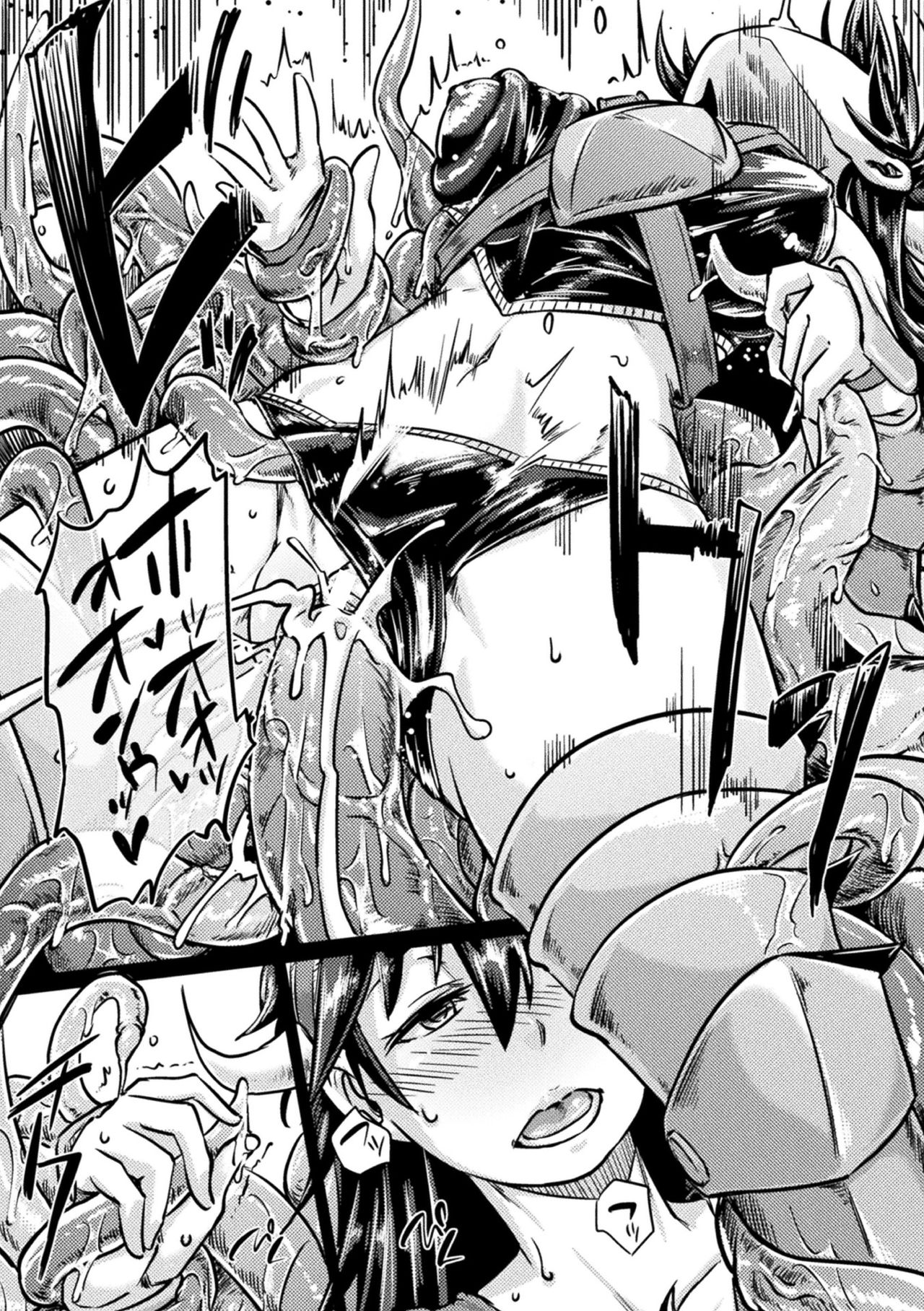 【エロ漫画】敵なし状態でモンスター狩りに飽きて触手討伐に繰り出した女戦士は、無抵抗のままに連続中出し調教で犯されてしまう！【すたーきー：Overthrow】