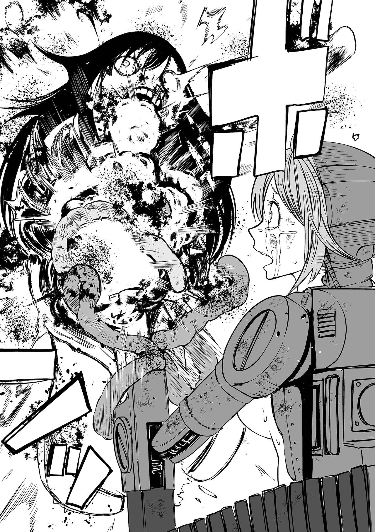 【エロ漫画】変態たちの見世物として扱われるロリ少女たち。ロボットに改造された彼女たちはリングの上で強制的に戦わされるリョナプレイを受けて正気を失っていく【阪本KAFKA：極悪改造ロボ娘バトル】